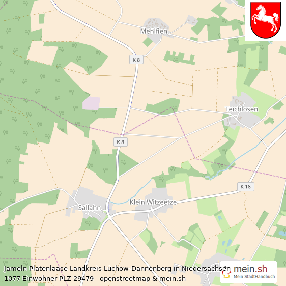 Jameln Platenlaase Landkreis Lüchow-Dannenberg Lageplan © Openstreetmap Contributors Jameln Platenlaase Lageplan